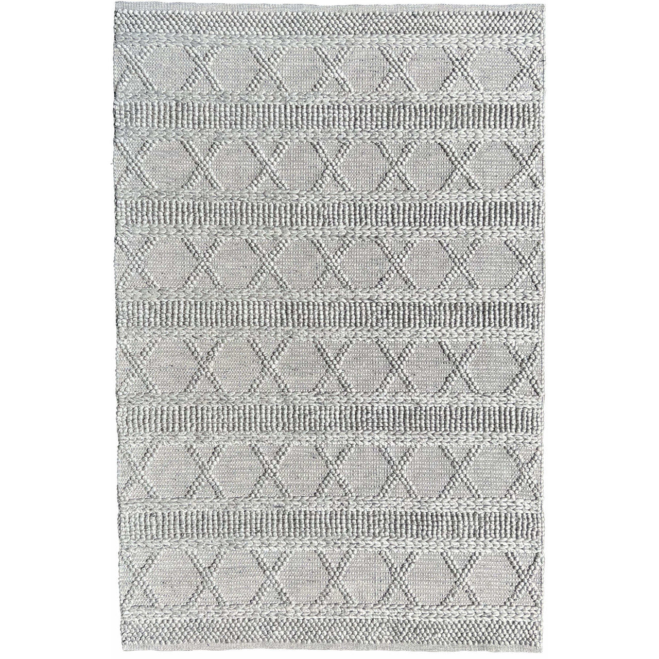 Larissa 1303 Wool Polyester Grey Tribal Rug - Rugs Of Beauty - 1