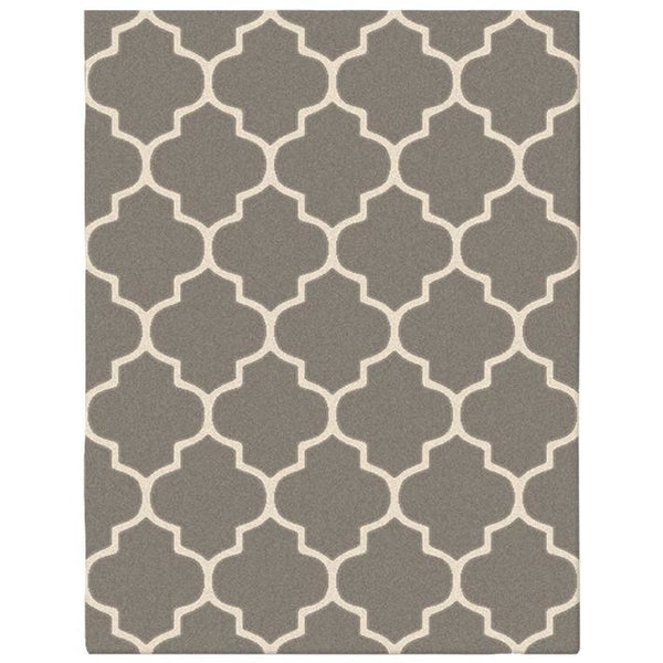Dover Lattice Grey Beige Modern Trellis Rug - 1