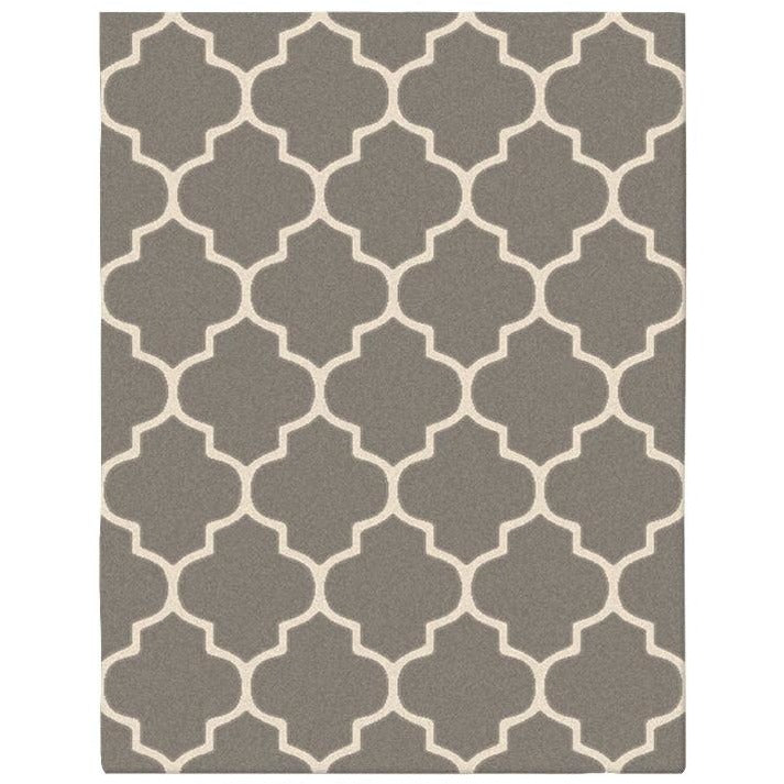 Dover Lattice Grey Beige Modern Trellis Rug - 1