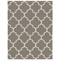 Dover Lattice Grey Beige Modern Trellis Rug - 1