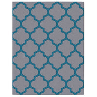 Dover Lattice Grey Blue Modern Trellis Rug - 1