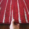 Dover Red White Grey Abstract Lines Modern Rug - 6