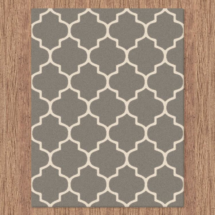 Dover Lattice Grey Beige Modern Trellis Rug - 2