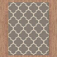 Dover Lattice Grey Beige Modern Trellis Rug - 2