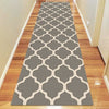 Dover Lattice Grey Beige Modern Trellis Runner Rug