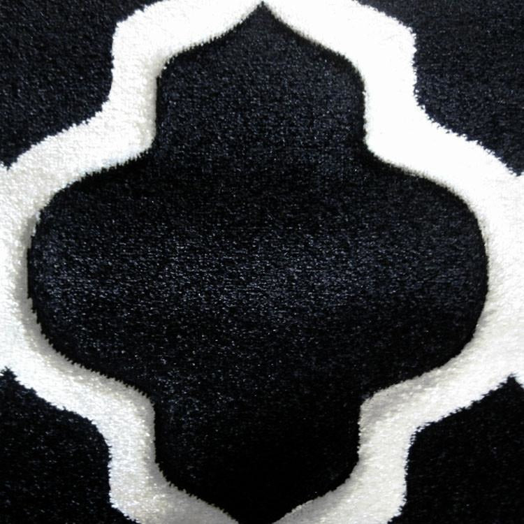 Dover Lattice Black White Modern Trellis Rug - 5