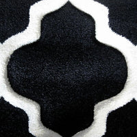 Dover Lattice Black White Modern Trellis Rug - 5