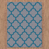 Dover Lattice Grey Blue Modern Trellis Rug - 3