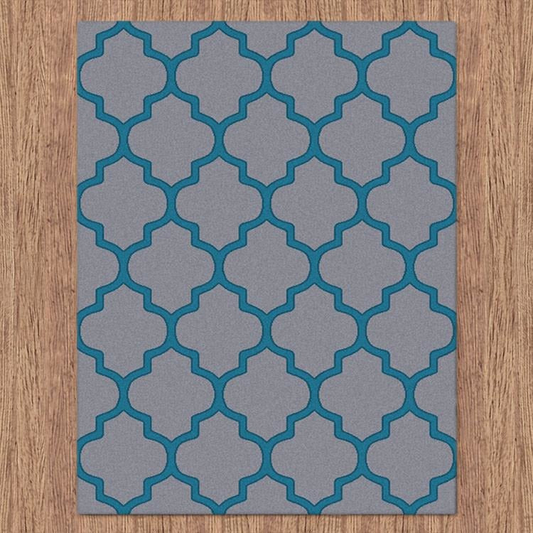 Dover Lattice Grey Blue Modern Trellis Rug - 3