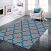Dover Lattice Grey Blue Modern Trellis Rug - 2