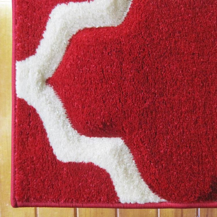 Dover Lattice Red Beige Modern Trellis Rug - 4