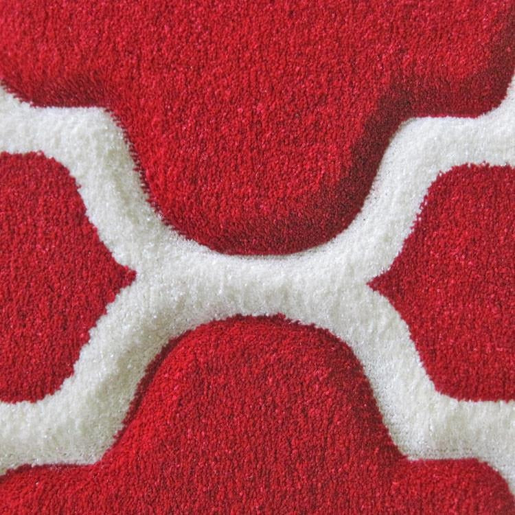 Dover Lattice Red Beige Modern Trellis Rug - 5