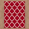 Dover Lattice Red Beige Modern Trellis Rug - 2