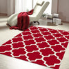 Dover Lattice Red Beige Modern Trellis Rug - 3
