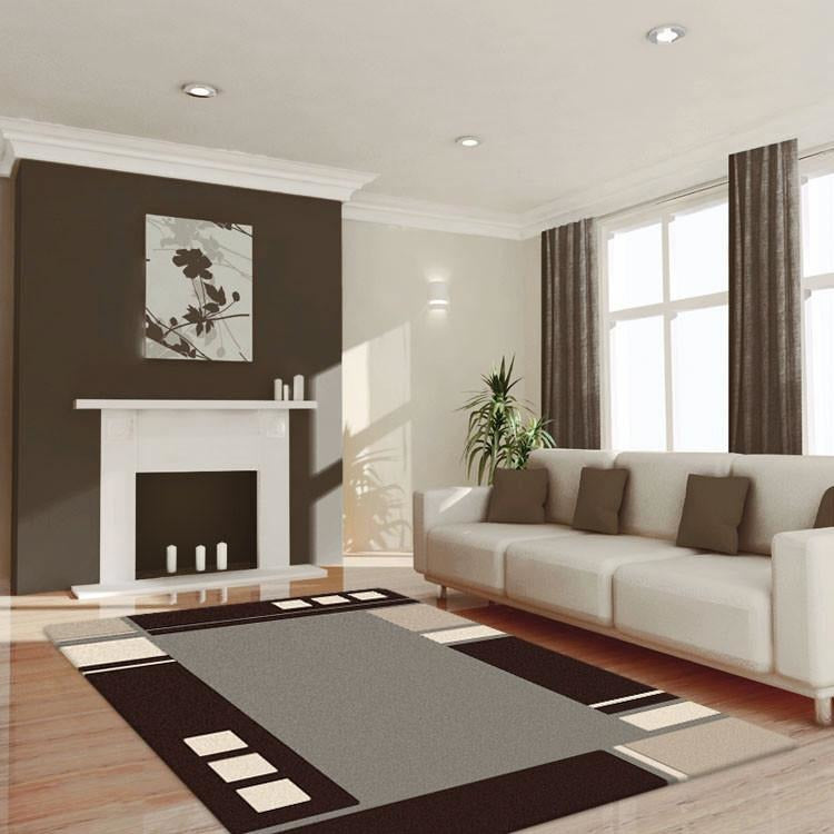 Dover Grey Abstract Multi Coloured Border Modern Rug - 4