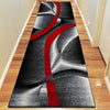 Guildford 645 Graphite Red White Modern Patterned Rug - Rugs Of Beauty - 7