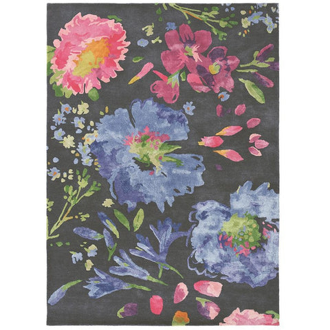 Bluebellgray Kippen 18705 Modern Designer Wool / Viscose Floral Rug - Rugs Of Beauty - 1