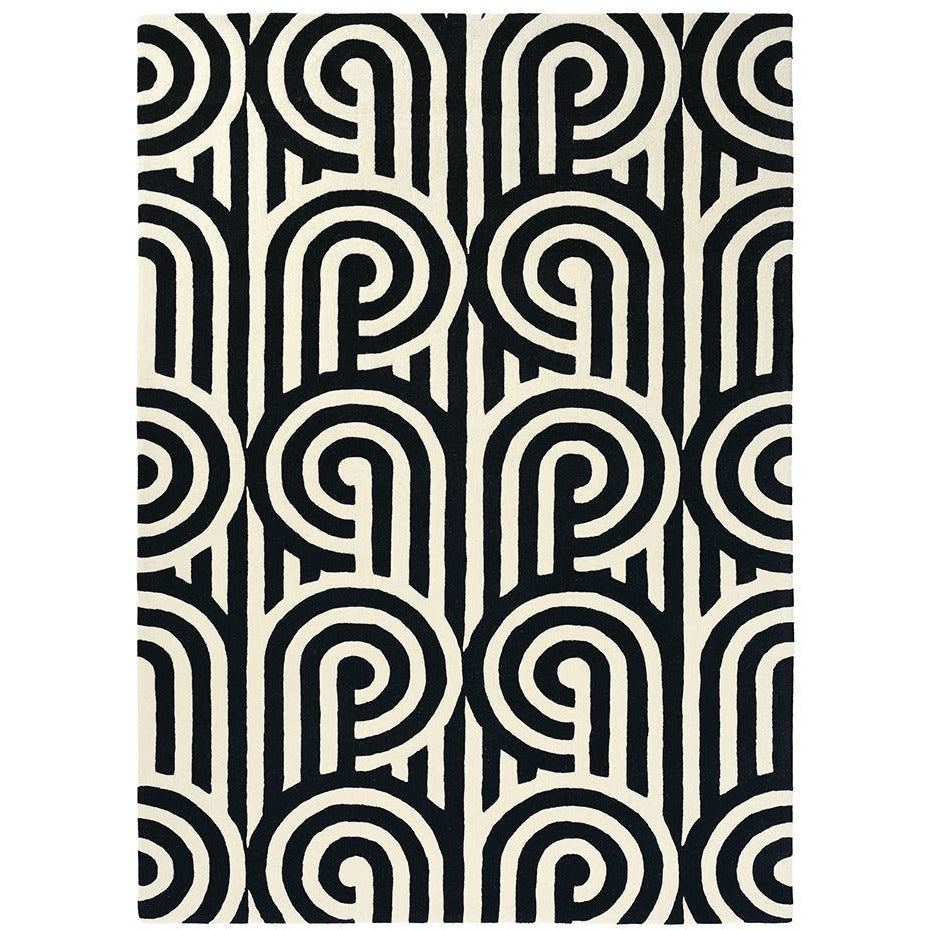 Florence Broadhurst Turnabouts Black 039205 Designer Wool Rug - Rugs Of Beauty - 1