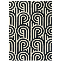 Florence Broadhurst Turnabouts Black 039205 Designer Wool Rug - Rugs Of Beauty - 1