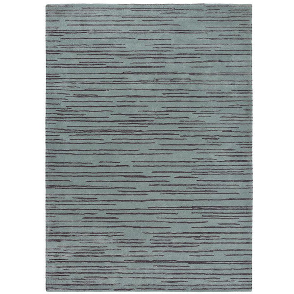 Florence Broadhurst Slub Charcoal 039405 Designer Wool Viscose Rug - Rugs Of Beauty - 1