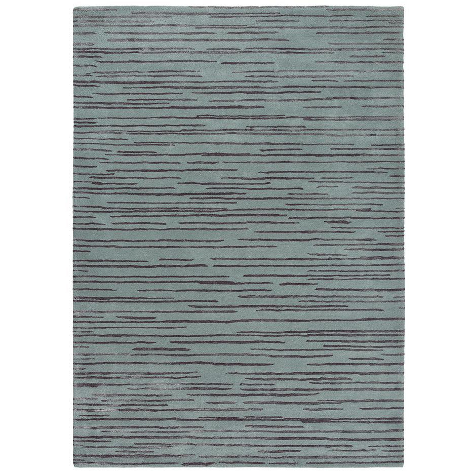 Florence Broadhurst Slub Charcoal 039405 Designer Wool Viscose Rug - Rugs Of Beauty - 1