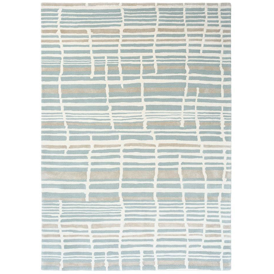 Florence Broadhurst Tortoiseshell Stripe Jade 039808 Designer Wool Rug - Rugs Of Beauty - 1