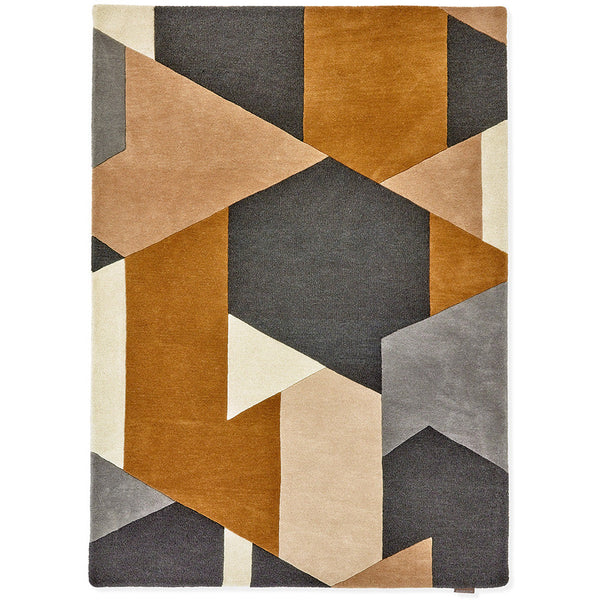 Harlequin Popova Caramel Slate Shell 143101 Designer Wool Rug - Rugs Of Beauty - 1