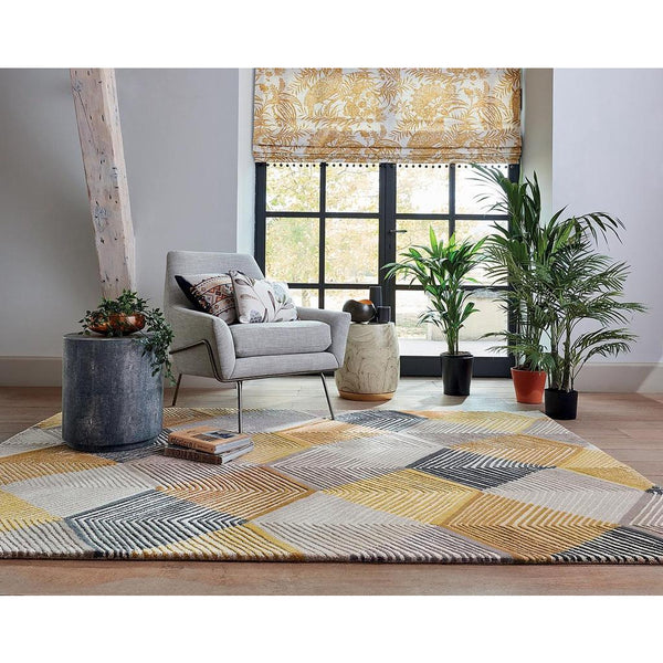 Harlequin Rhythym Saffron 40906 Rug Designer Wool Rug - Rugs Of Beauty - 2