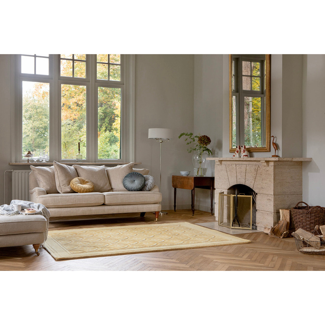 Laura Ashley Catarina Gold 080806 Designer Wool Rug - Rugs Of Beauty - 2