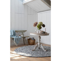 Laura Ashley Cleavers Dark Steel Round 080904 Designer Wool Rug - Rugs Of Beauty - 2