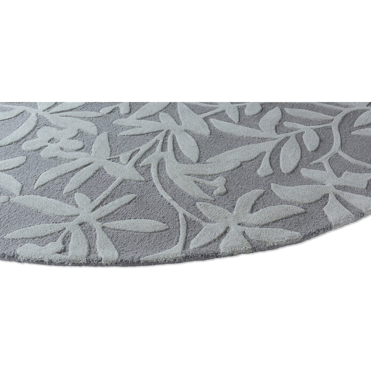 Laura Ashley Cleavers Dark Steel Round 080904 Designer Wool Rug - Rugs Of Beauty - 5