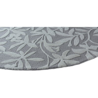 Laura Ashley Cleavers Dark Steel Round 080904 Designer Wool Rug - Rugs Of Beauty - 5