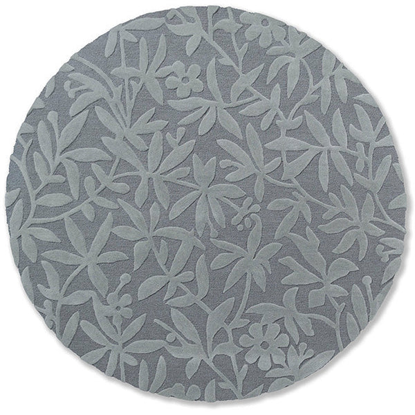 Laura Ashley Cleavers Dark Steel Round 080904 Designer Wool Rug - Rugs Of Beauty - 1