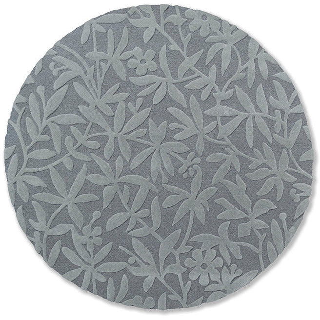 Laura Ashley Cleavers Dark Steel Round 080904 Designer Wool Rug - Rugs Of Beauty - 1