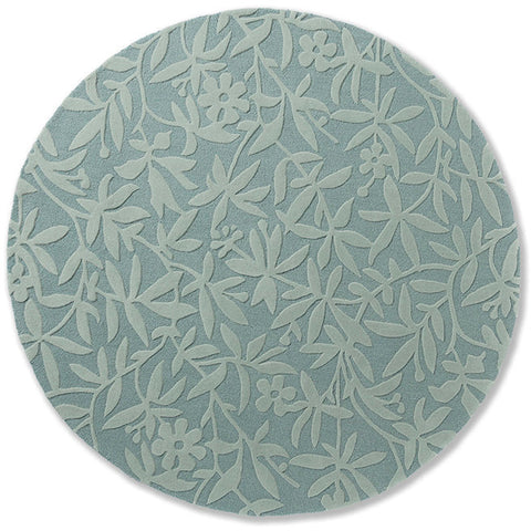 Laura Ashley Cleavers Duck Egg 080907 Round Designer Wool Rug - Rugs Of Beauty - 1