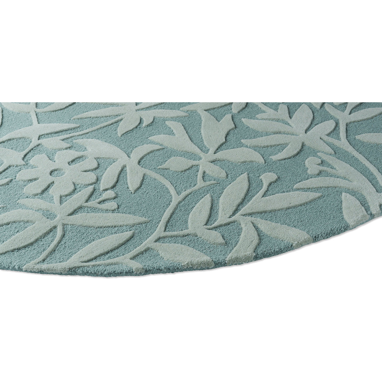 Laura Ashley Cleavers Duck Egg 080907 Round Designer Wool Rug - Rugs Of Beauty - 5