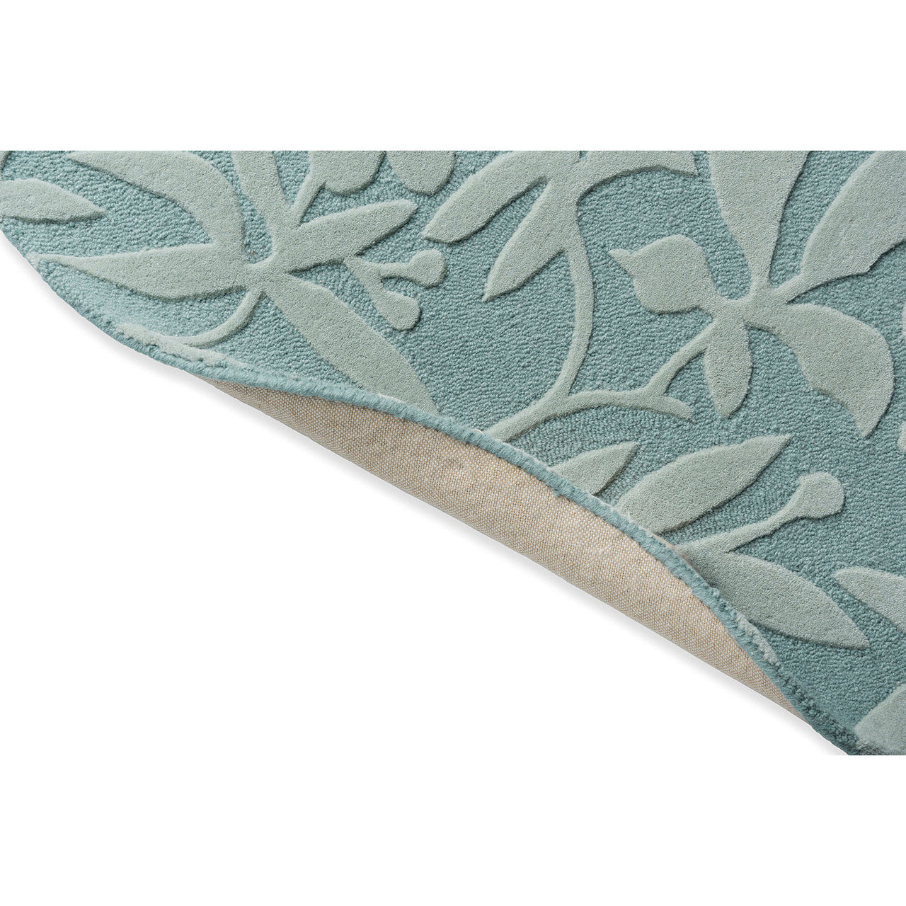 Laura Ashley Cleavers Duck Egg 080907 Round Designer Wool Rug - Rugs Of Beauty - 6