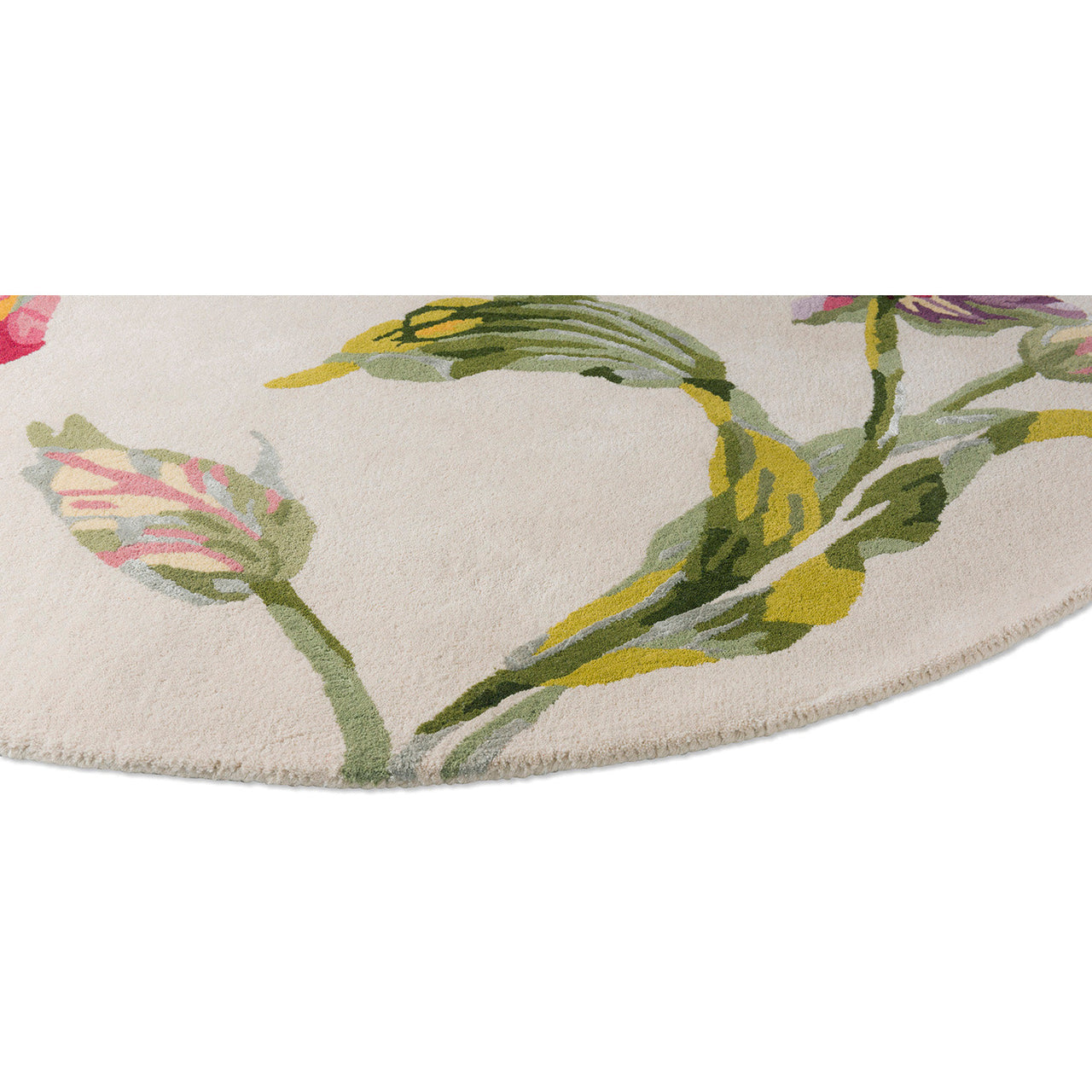 Laura Ashley Gosford Cranberry 081300 Round Designer Wool Viscose Rug - Rugs Of Beauty - 3