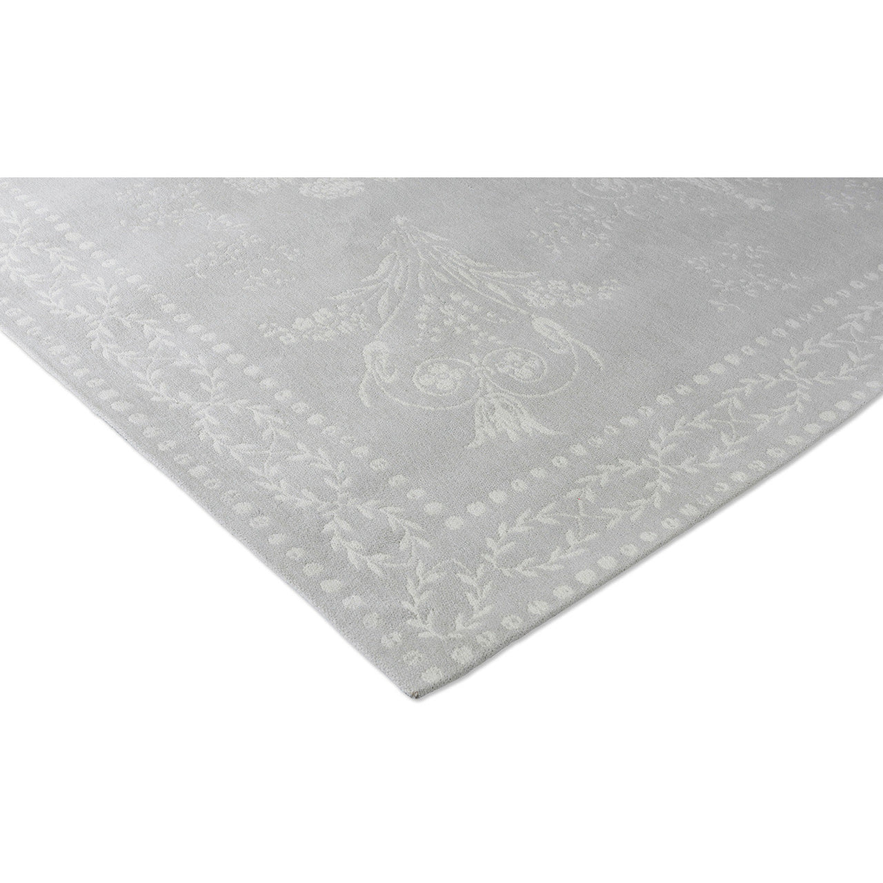 Laura Ashley Josette Dove Grey 081401 Designer Cotton Chenille Rug - Rugs Of Beauty - 5