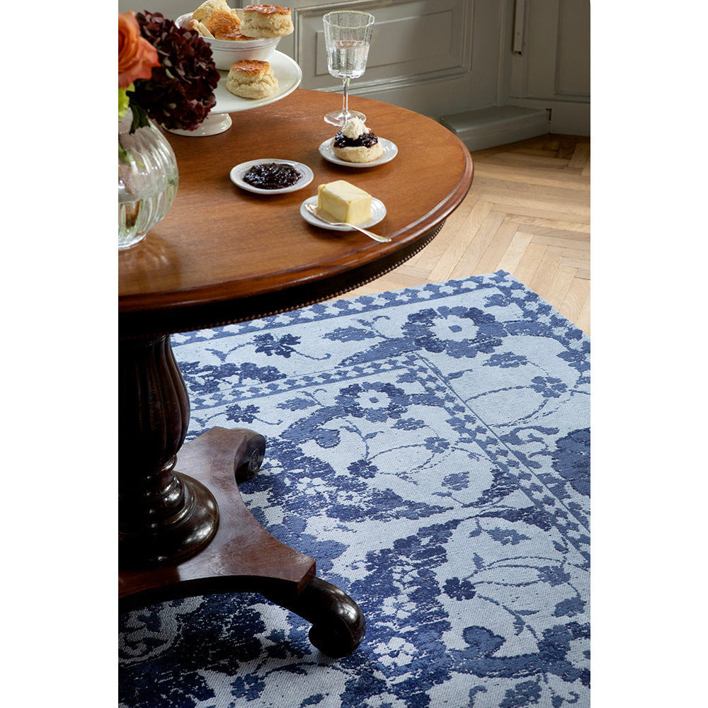 Laura Ashley Newborough Dark Seaspray 081608 Designer Cotton Chenille Rug - Rugs Of Beauty - 3