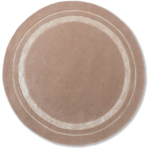 Laura Ashley Redbrook Hazelnut 081801 Round Designer Wool Viscose Rug - Rugs Of Beauty - 1