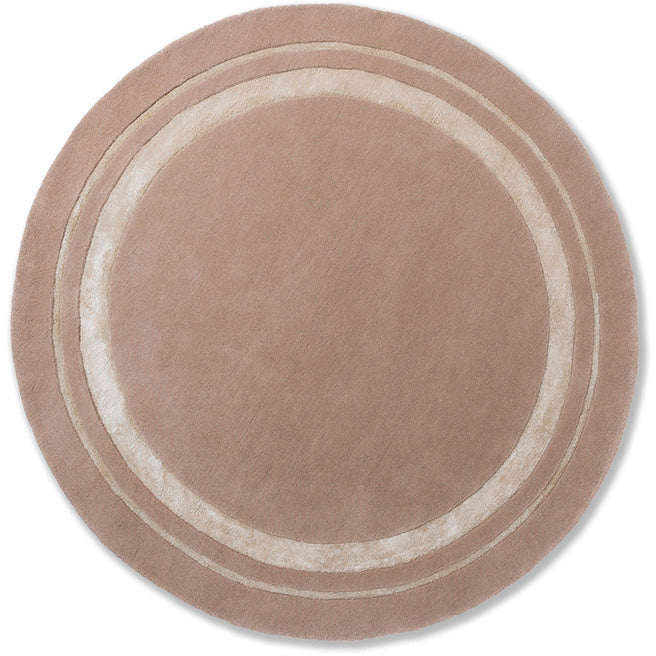 Laura Ashley Redbrook Hazelnut 081801 Round Designer Wool Viscose Rug - Rugs Of Beauty - 1