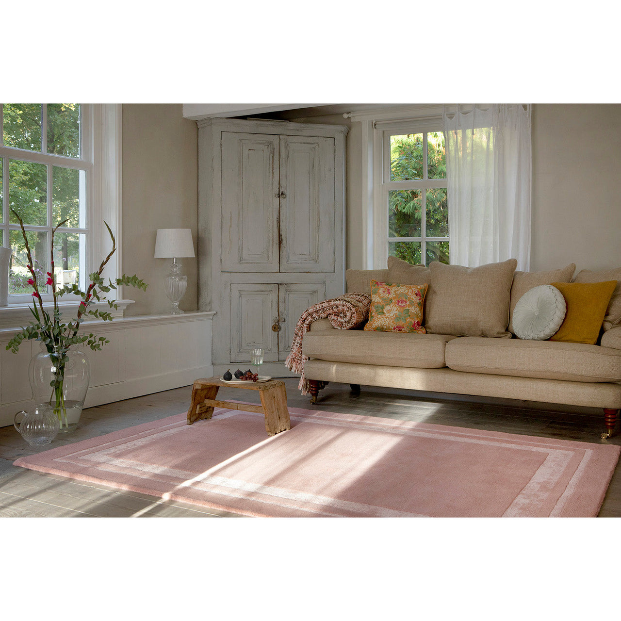 Laura Ashley Redbrook Blush 081802 Designer Wool Viscose Rug - Rugs Of Beauty - 2