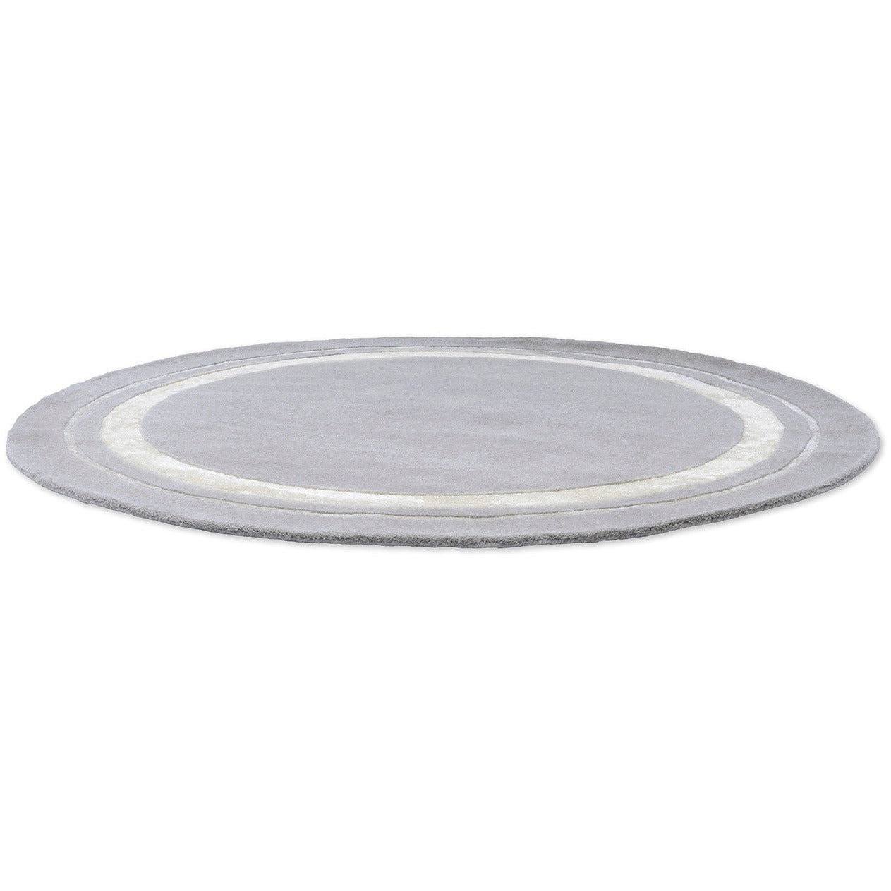 Laura Ashley Redbrook Silver Grey 081804 Round Designer Wool Viscose Rug - Rugs Of Beauty - 2