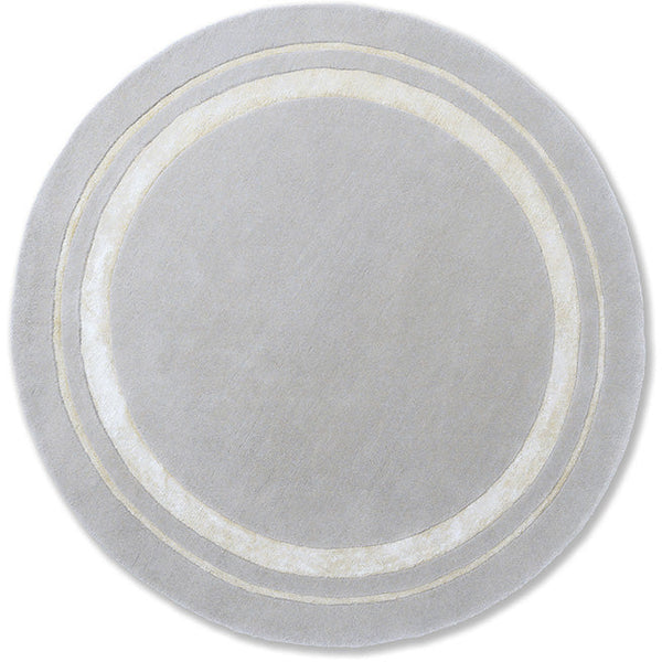 Laura Ashley Redbrook Silver Grey 081804 Round Designer Wool Viscose Rug - Rugs Of Beauty - 1