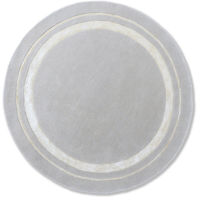 Laura Ashley Redbrook Silver Grey 081804 Round Designer Wool Viscose Rug - Rugs Of Beauty - 1