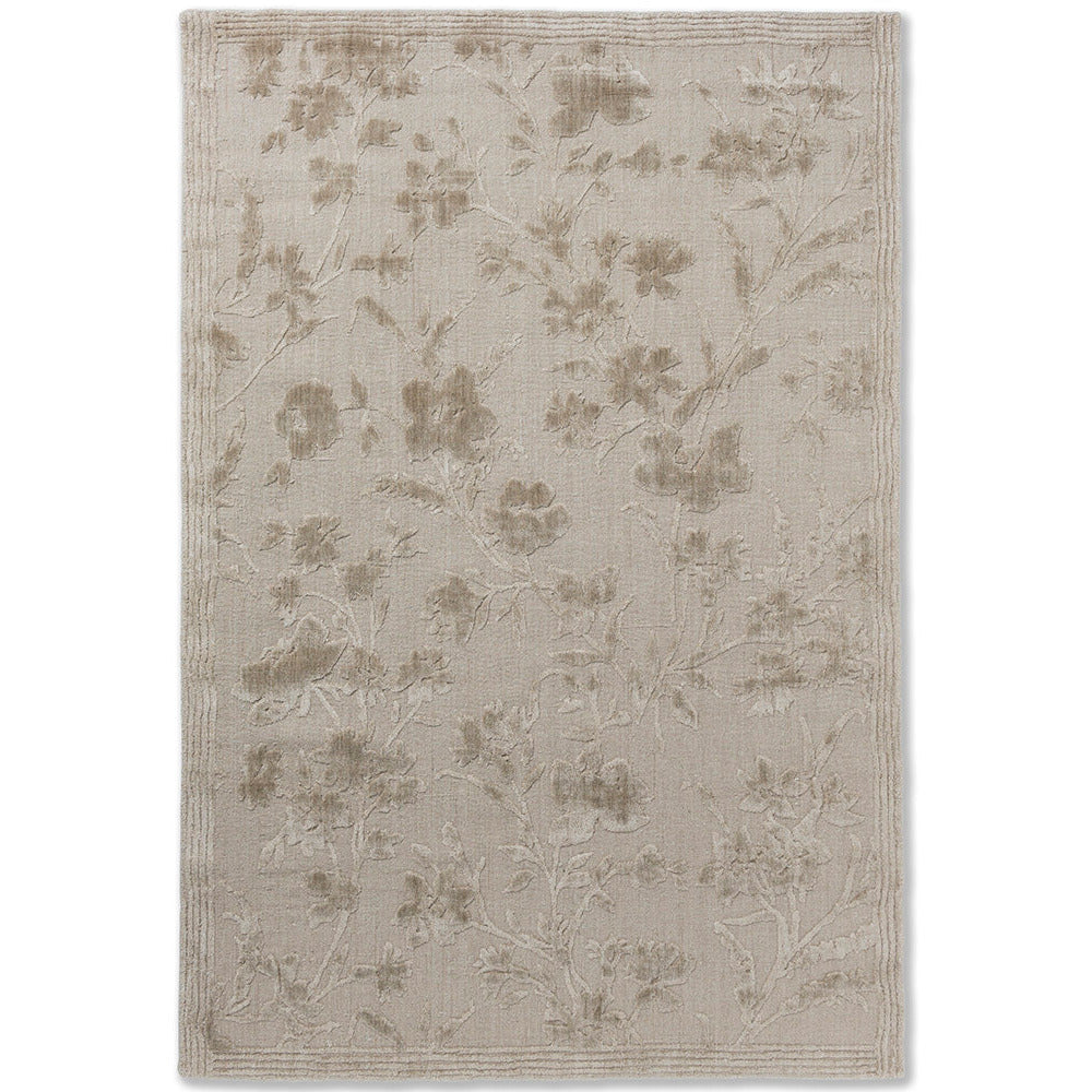 Laura Ashley Rye Natural 081901 Designer Bamboo Silk Wool Cotton Rug - Rugs Of Beauty - 1