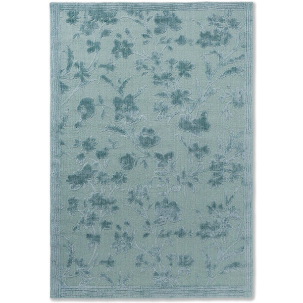 Laura Ashley Rye Sage 081907 Designer Bamboo Silk Wool Cotton Rug - Rugs Of Beauty - 1