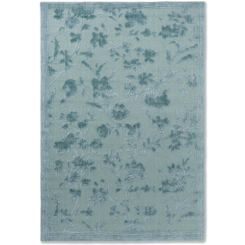 Laura Ashley Rye Sage 081907 Designer Bamboo Silk Wool Cotton Rug - Rugs Of Beauty - 1