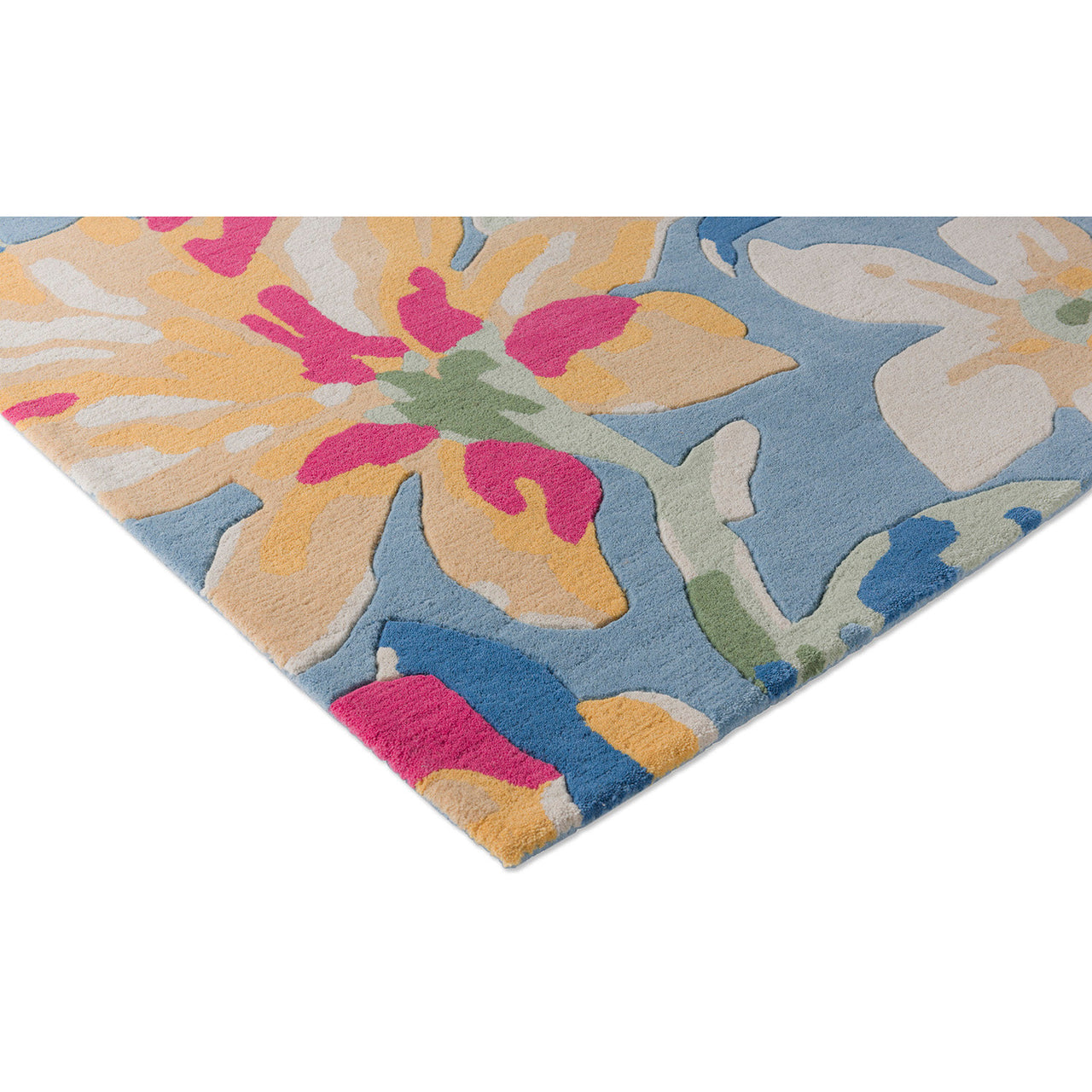 Laura Ashley Tulips China Blue 082208 Designer Wool Rug - Rugs Of Beauty - 4